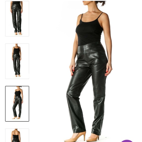 MUST GO 🥳NEW ITEM HUGO BUSCATTI  leather pants 🌸🌸 - Picture 4 of 12